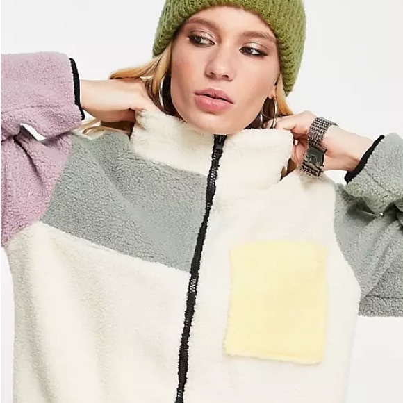 Teddy Colorblock Jacket - Picture 3 of 4